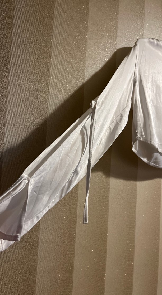 Kadın Beyaz saten Salaş Bluz - Görsel 2