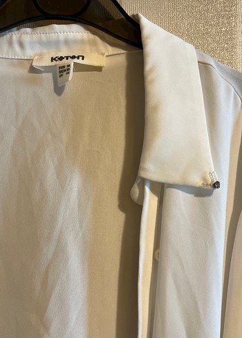 Drapeli Beyaz Gömlek - Görsel 4