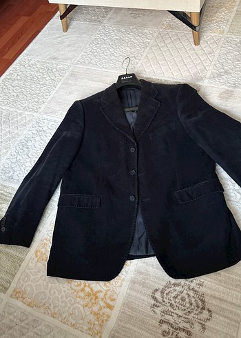 Klasik Kadife lacivert Erkek Ceket, Düğmeli, Normal Boy