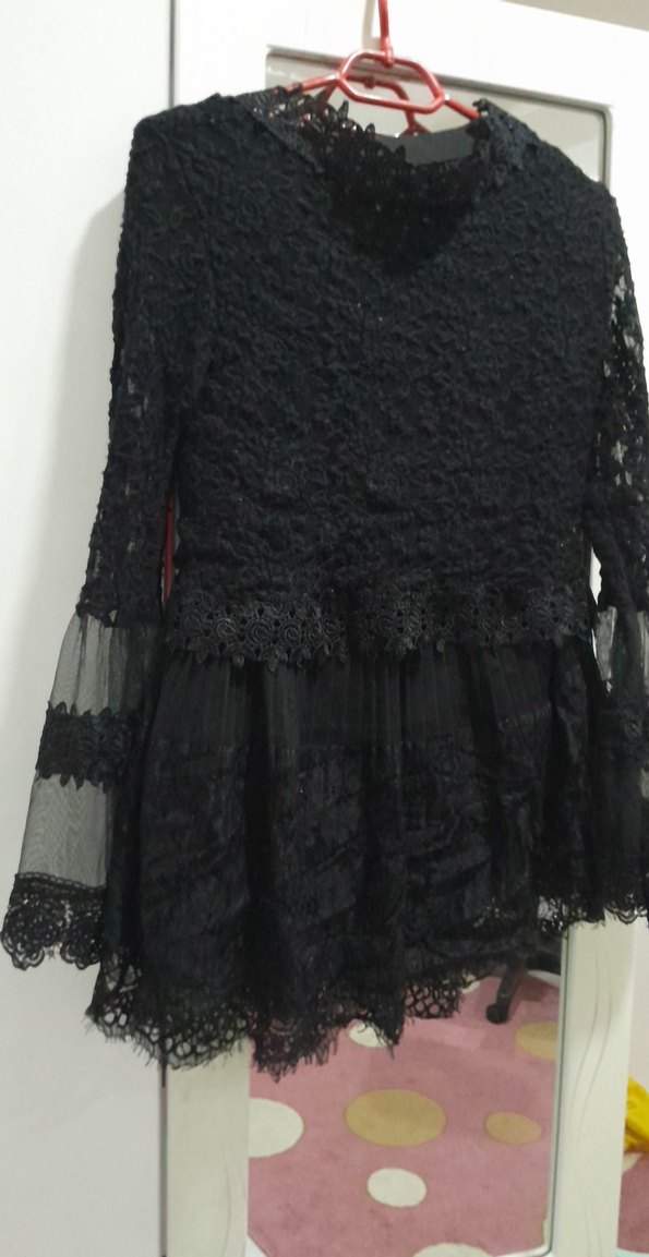 Dantel Detaylı Siyah Gotik Bluz ve etek - Görsel 2