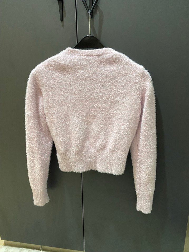 Pembe Mini Triko Hırka - Görsel 3