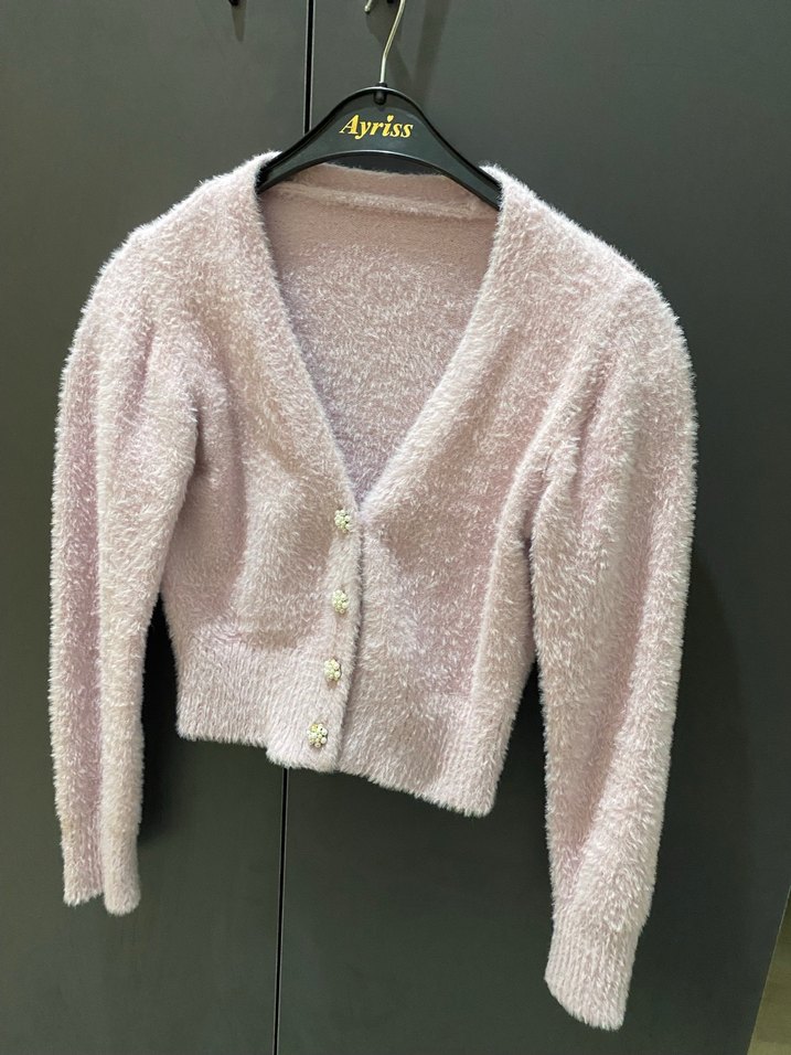 Pembe Mini Triko Hırka - Görsel 2