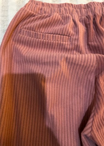 Bordo Kadın Keten Pilili Bol Pantolon - Görsel 3