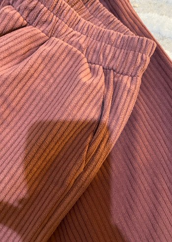 Bordo Kadın Keten Pilili Bol Pantolon - Görsel 4