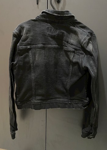 Düğmeli Siyah Kadın Denim Ceket - Görsel 3