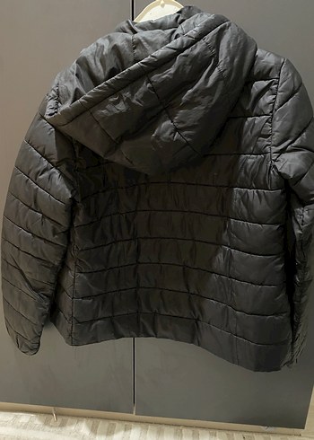 Kadın Siyah Deri Kapitone Mont - Görsel 2