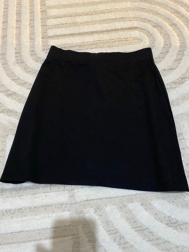 Siyah Mini Etek, Düz Kesim, Günlük - Görsel 3