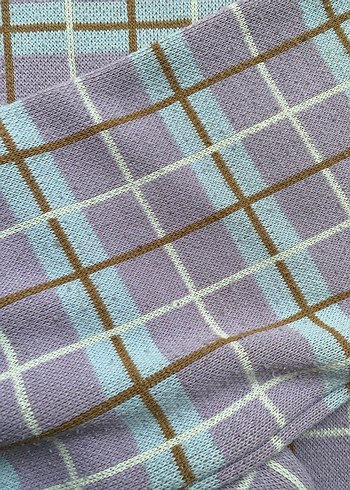 Mor Kareli Boğazlı Triko Kadın Kazak - Görsel 2