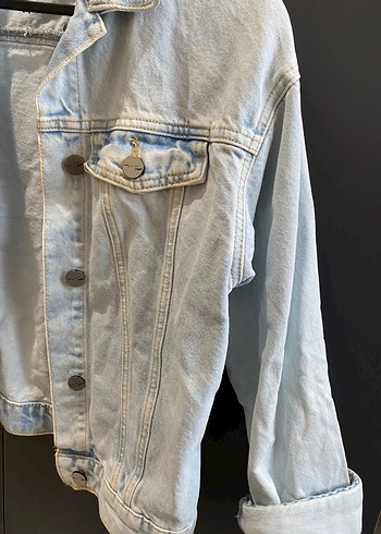 Beyaz Oversize Denim Ceket - Görsel 2