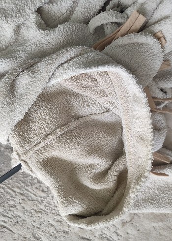 e bebek aslanlı krem renk bornoz - Görsel 6