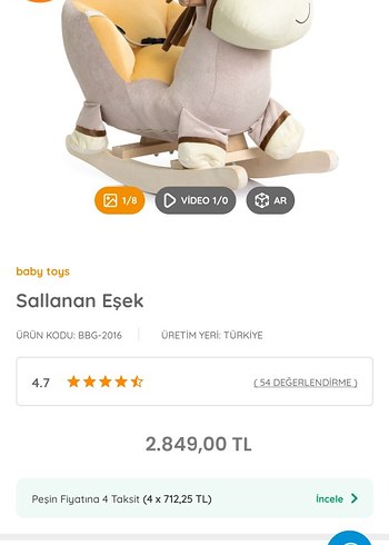 sallanan İnek babygo marka e bebek - Görsel 8