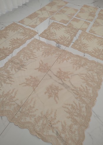 örtü takımı bal köpüğü rengi - Görsel 2