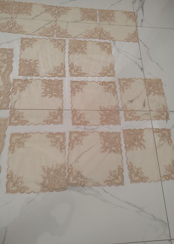 örtü takımı bal köpüğü rengi - Görsel 4