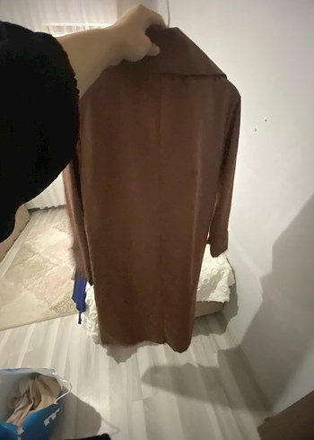Diğer Uzun Bej Düğmeli Kadın Trençkot