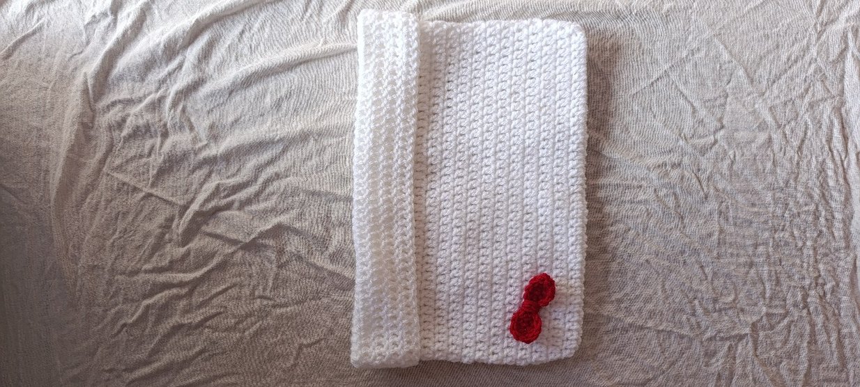 Beyaz Örgü Hello kitty bere - Görsel 3