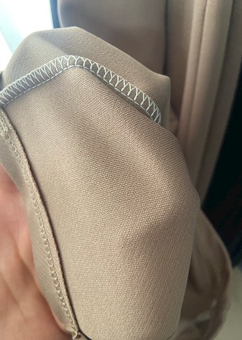 40 Beden camel Renk Bej Pileli Kadın Kumaş Pantolon