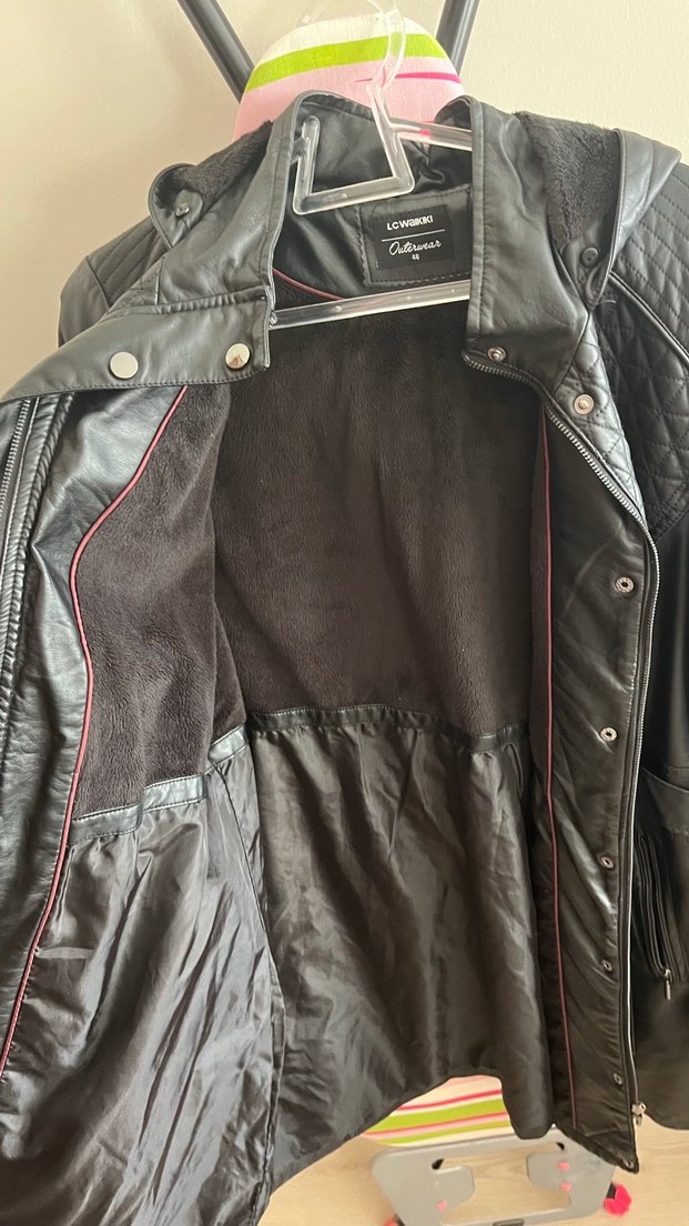 Kadın Siyah Deri Goth Ceket - Görsel 3