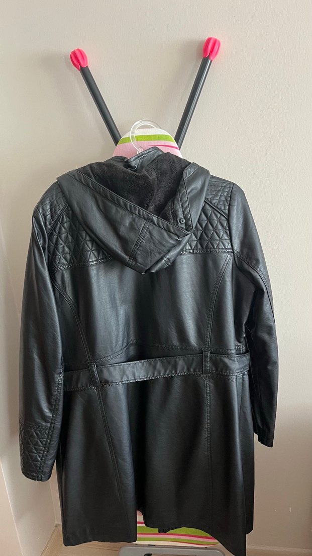 Kadın Siyah Deri Goth Ceket - Görsel 5