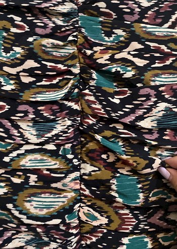 Bohem Çok Renkli Mini Pilili Etek - Görsel 3