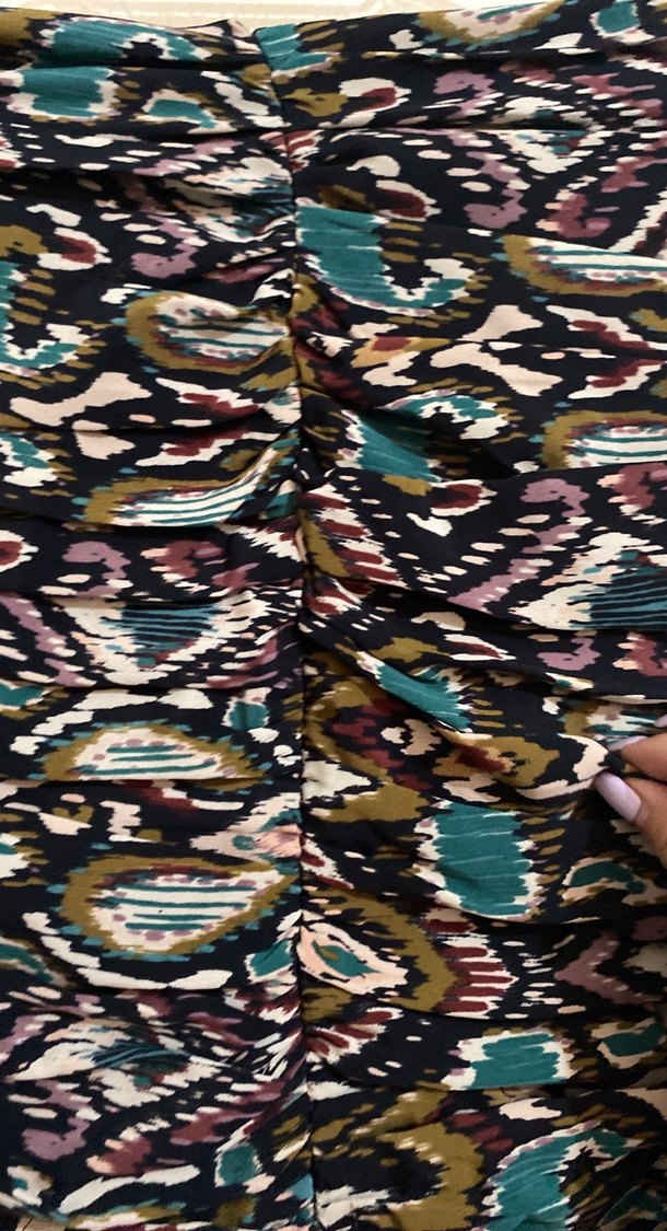 Bohem Çok Renkli Mini Pilili Etek - Görsel 3