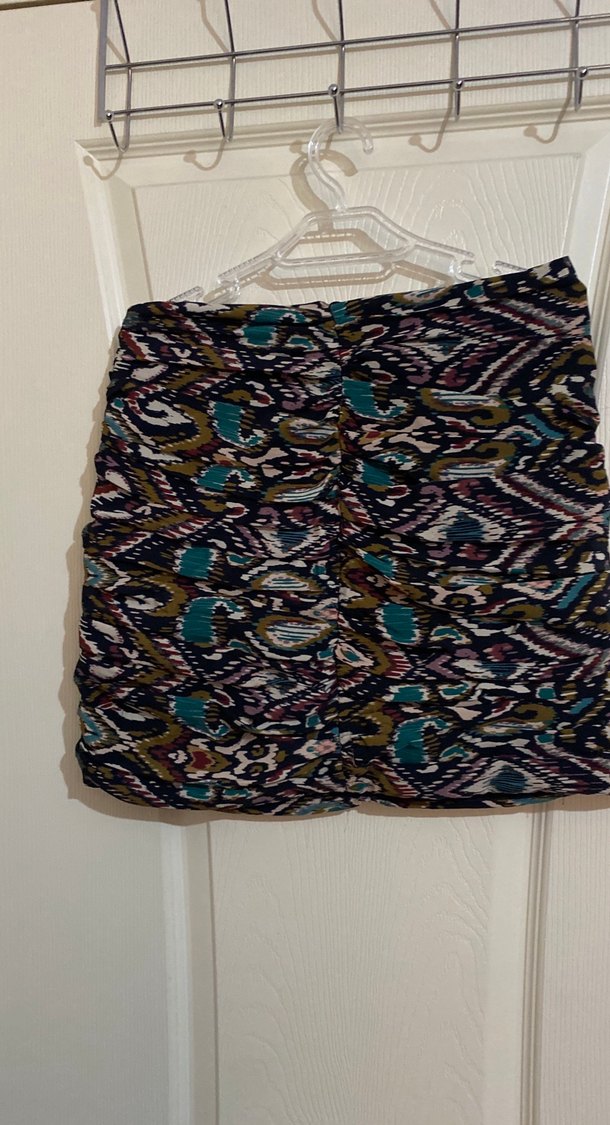 Bohem Çok Renkli Mini Pilili Etek - Görsel 2