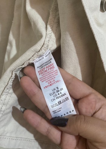 Bej düğmeli keten kadın ceket - Görsel 8