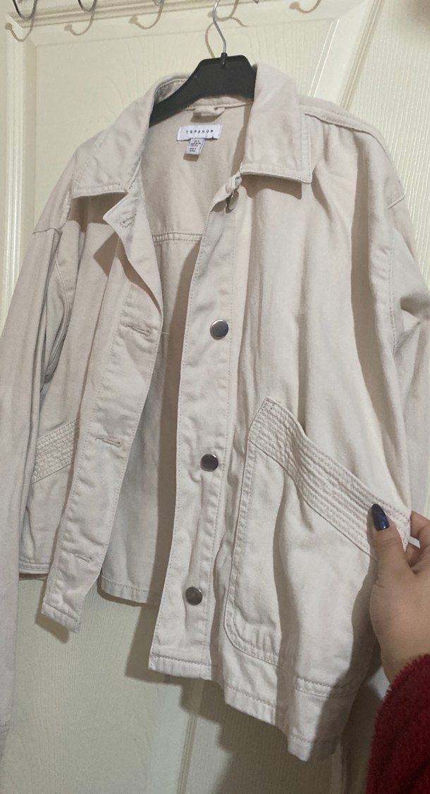 Bej düğmeli keten kadın ceket - Görsel 2