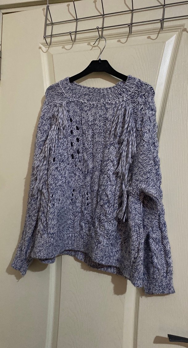 Gri Örgü Bohem Kadın Kazak - Görsel 4