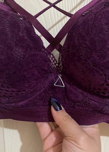 Bordo Gotik Desenli Midi Sütyen - Görsel 2