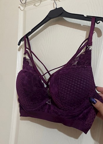 Bordo Gotik Desenli Midi Sütyen - Görsel 4