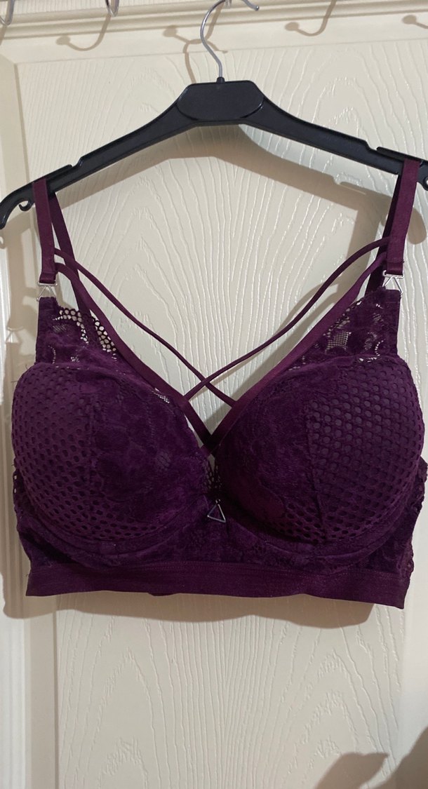 Bordo Gotik Desenli Midi Sütyen - Görsel 5