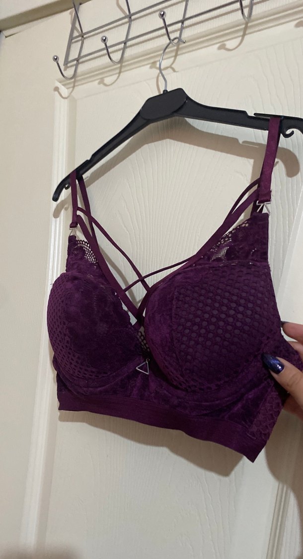 Bordo Gotik Desenli Midi Sütyen - Görsel 4