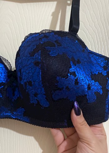 Koyu Mavi Gotik Midi Sütyen - Görsel 2