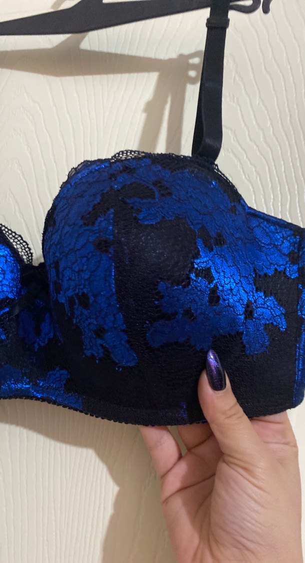 Koyu Mavi Gotik Midi Sütyen - Görsel 2