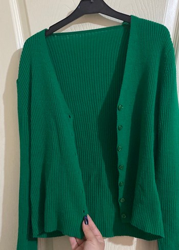 Kadın Yeşil Mini Triko Hırka - Görsel 4