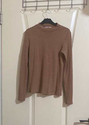 Bej Yüksek Yakalı Kadın Triko - Görsel 2