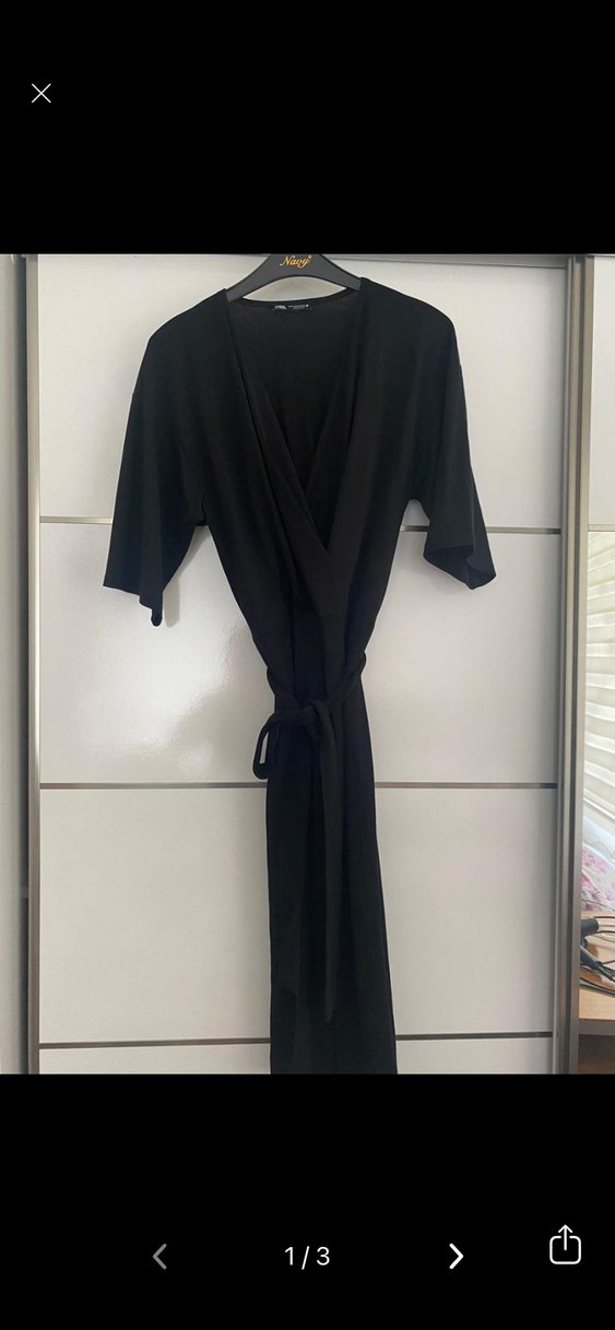 Zara elbise Siyah Kısa Kollu Uzun Kadın Elbise - Görsel 2