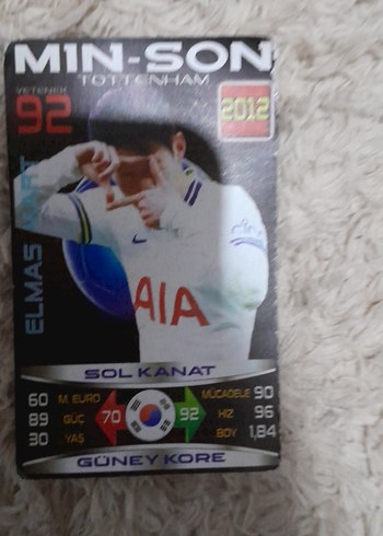 Min-Son Tottenham Spor Kartı 2012
