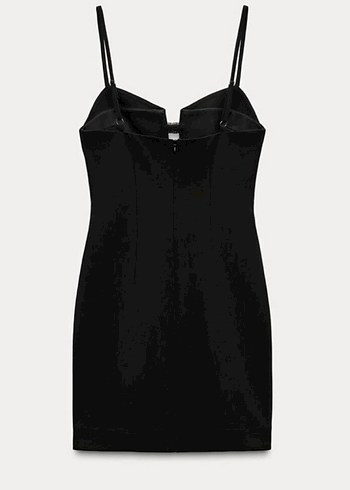 Zara Zara Kadın Siyah Strappy Midi Elbise