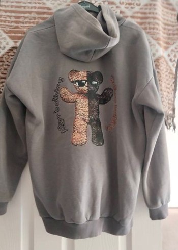 Trendyol & Milla Gri Kapüşonlu Rahat Kesim Sweatshirt