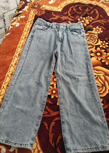 11-12 Yaş Beden Gri Bol Kesim kız çocuk Pantalon