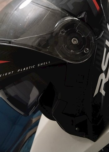 Siyah Parlak Biker Motosiklet Kaskı - Görsel 5