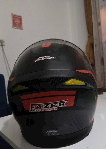 Siyah Parlak Biker Motosiklet Kaskı - Görsel 6