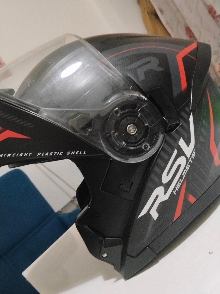 Siyah Parlak Biker Motosiklet Kaskı - Görsel 4