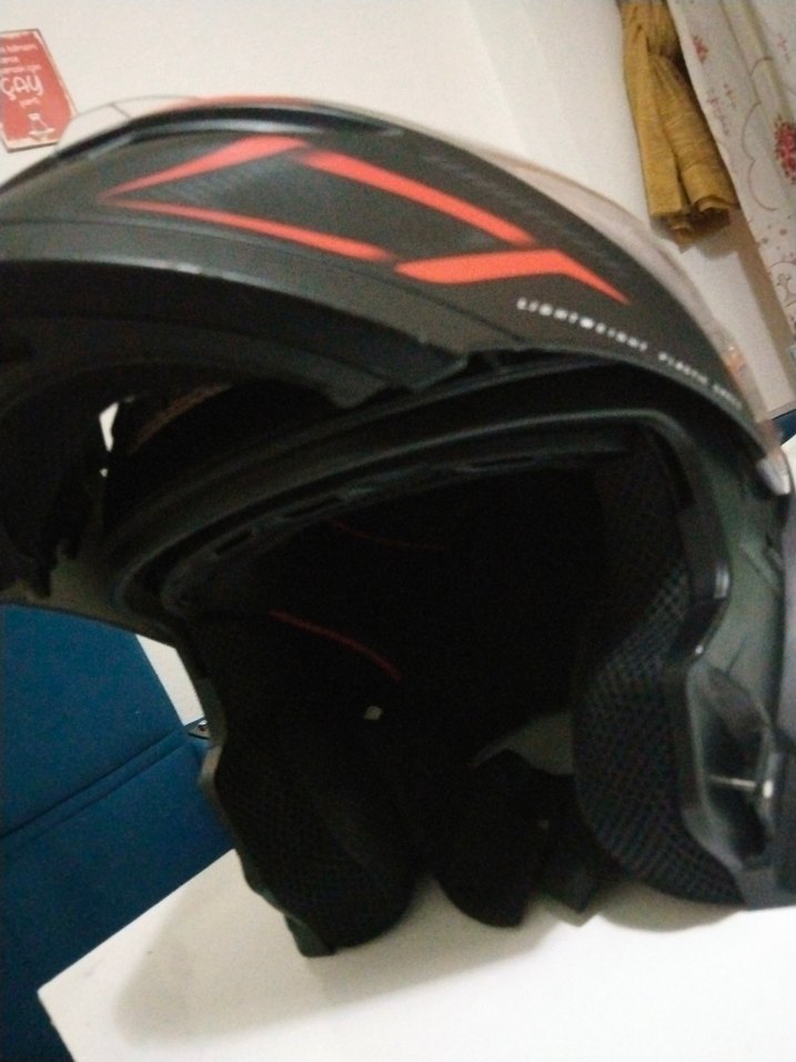 Siyah Parlak Biker Motosiklet Kaskı - Görsel 2