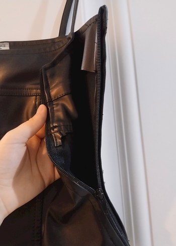 Siyah Deri Straplez Mini Bustiyer - Görsel 3