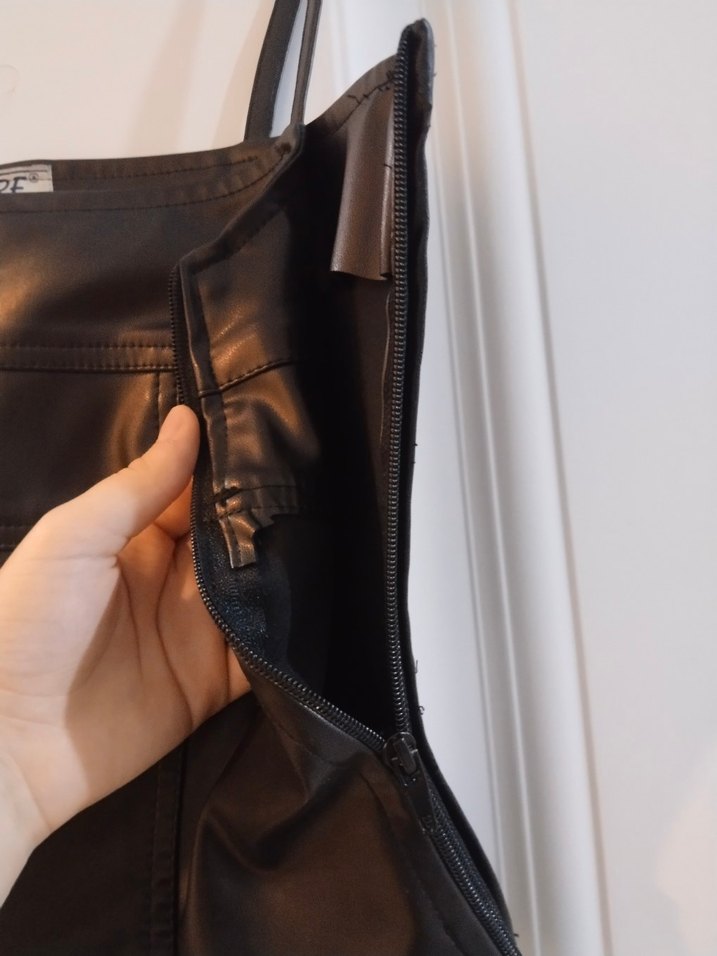 Siyah Deri Straplez Mini Bustiyer - Görsel 3