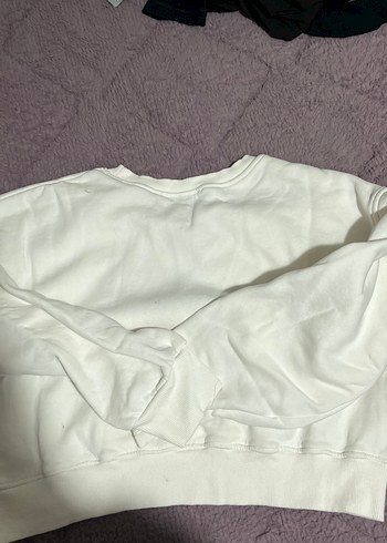 m Beden beyaz Renk Baskılı Beyaz Kadın Sweatshirt