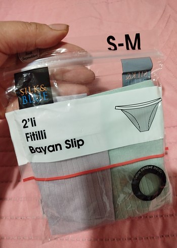 Fitilli Bayan Slip 2'li Paket Pastel Renkli - Görsel 5