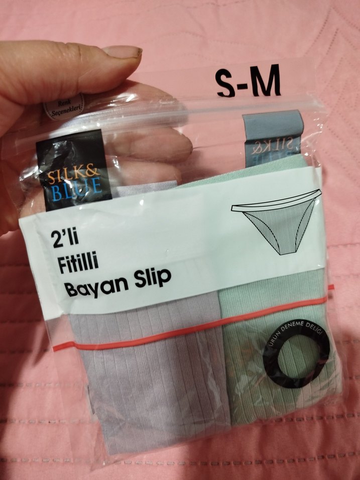Fitilli Bayan Slip 2'li Paket Pastel Renkli - Görsel 5